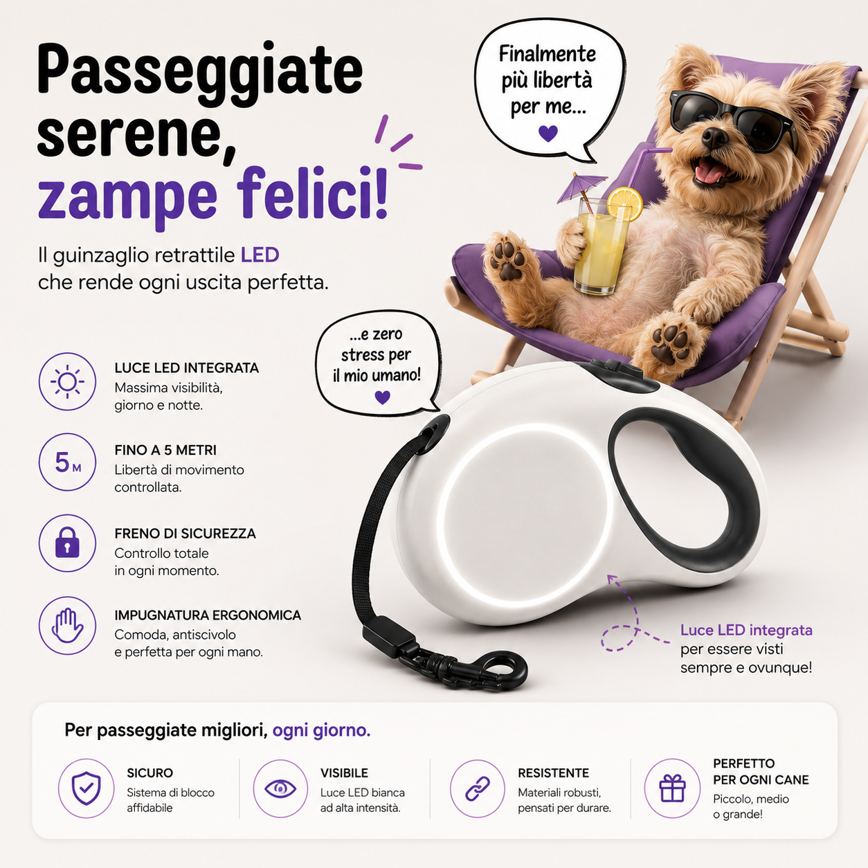 TAILORA™ Più sicurezza, visibilità totale e passeggiate serali senza pensieri 🐾✨